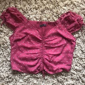 A&F Polkadot Crop Blouse